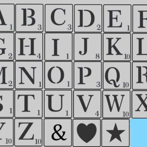 Scrabble Alphabet Pochoirs complet