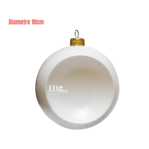 Boules concaves en plastique blanc (10cm)