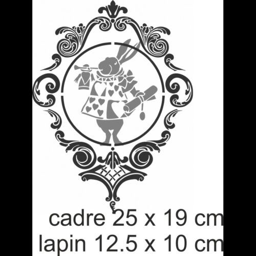 Lapin Alice + cadre 25cm x 19cm