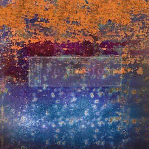 Rustic Blue Rust - Papier Découpage Fibre Redesign A1 – Image 5