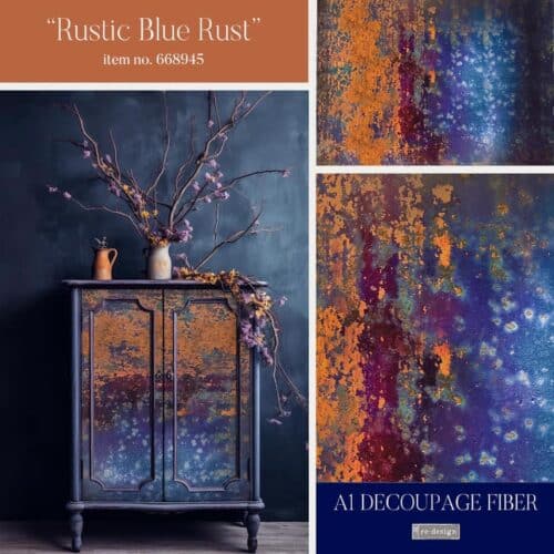 Rustic Blue Rust - Papier Découpage Fibre Redesign A1 – Image 2