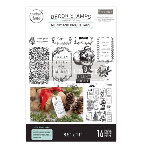 Merry and Bright Tags - Tampon Redesign with Prima - 12,70 x 25,40 cm – Image 3