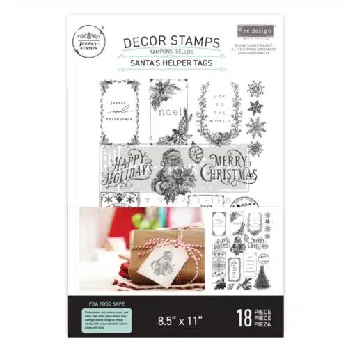 Santa's Helper Tags - Tampon Redesign with Prima - 12,70 x 25,40 cm – Image 3