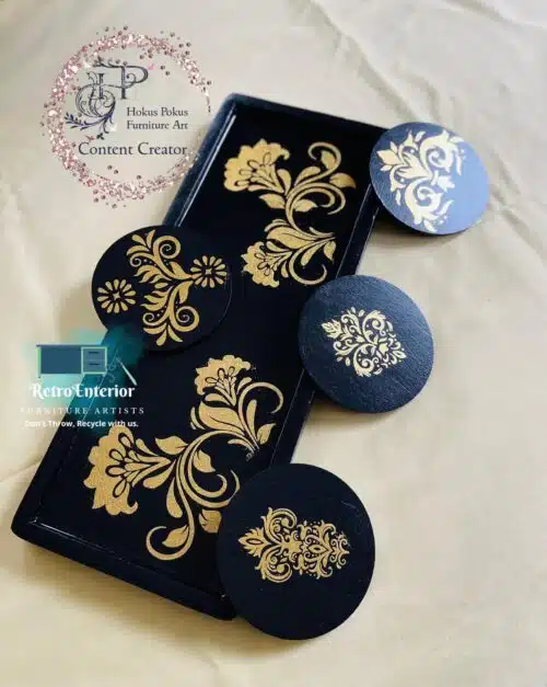 Rococo  –  Metallic Gold Foil Accent 30x30cm – Image 3