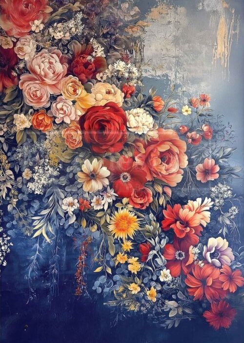A Colorful Bunch - Papier Découpage Fibre A1 Redesign with Prima