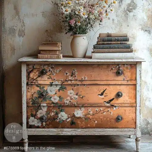 Feathers in the Glow - Papier Découpage Fibre A1 Redesign with Prima – Image 2