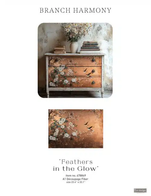 Feathers in the Glow - Papier Découpage Fibre A1 Redesign with Prima – Image 3