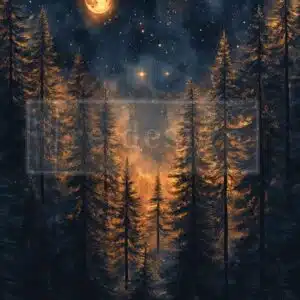 Moonlit Forest - Papier Découpage Fibre A1 Redesign with Prima