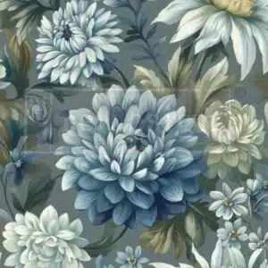 Mystic Blue Florals - Papier Découpage Fibre A1 Redesign with Prima