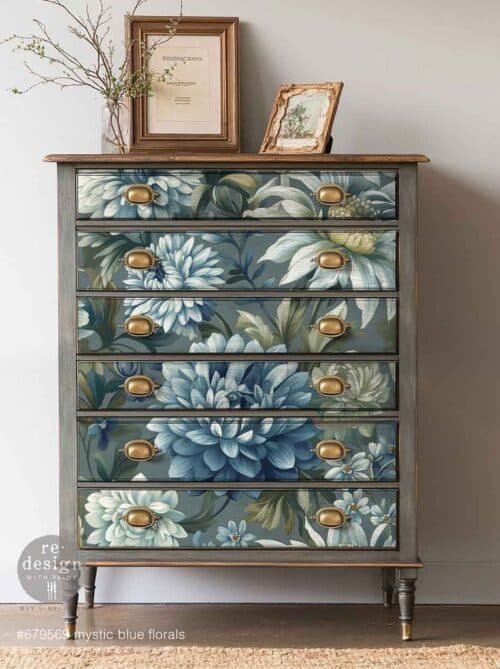 Mystic Blue Florals - Papier Découpage Fibre A1 Redesign with Prima – Image 3