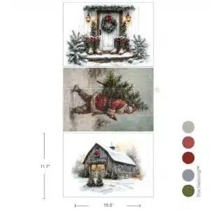 Santa's Woodland Stroll – Set Papier Découpage Fibre A3 Redesign with Prima