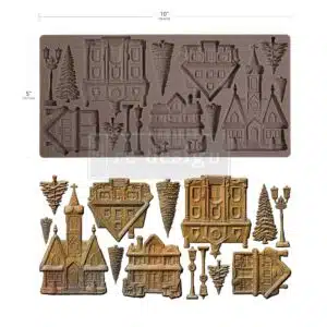Christmas Village - Moule silicone Redesign with Prima  - 12,70 x 25,40 cm