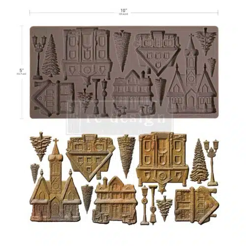 Christmas Village - Moule silicone Redesign with Prima  - 12,70 x 25,40 cm