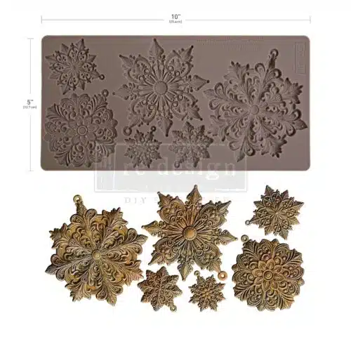 Frosted Snowflake Wonders - Moule silicone Redesign with Prima - 12,70 x 25,40 cm
