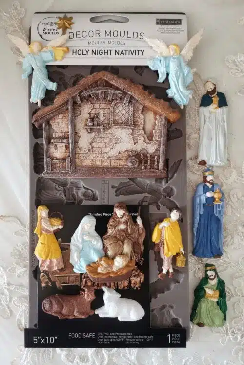 Holy Night Nativity - Moule silicone Redesign with Prima - 12,70 x 25,40 cm – Image 3