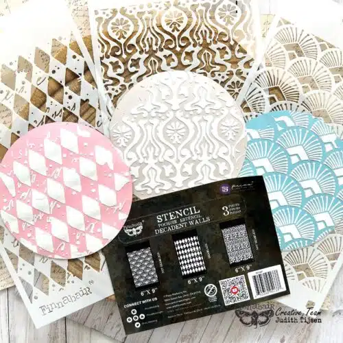 Decadent Walls - Set de Pochoirs Finnabair With Prima 15×23cm - Edition Limitée – Image 4