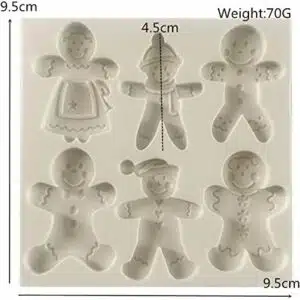 Les bonhommes pain d'épices de Noël - Moule silicone - 9,5x9,5cm