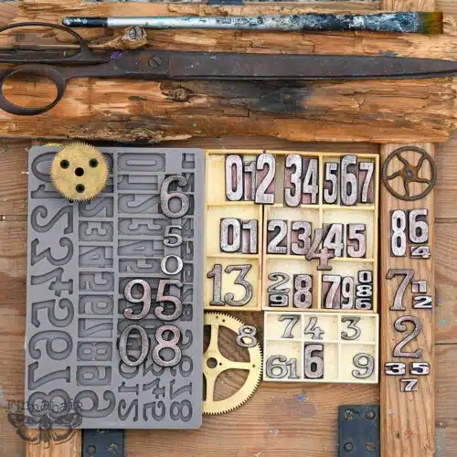 Letterpress Numbers - Moule silicone Finnabair with Prima - 12,70x20,32 – Image 2