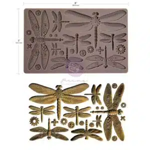 Machine Dragonflies - Moule silicone Finnabair with Prima - 12,70x20,32cm
