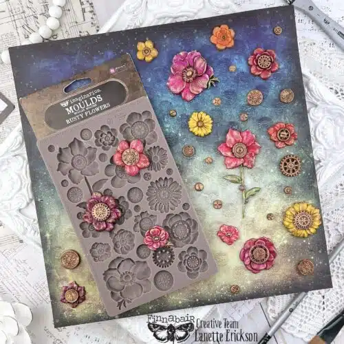 Rusty Flowers - Moule silicone Finnabair with Prima - 12,70x20,32cm – Image 3