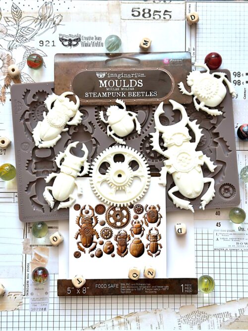 Steampunk Beetles - Moule silicone Finnabair with Prima - 12,70x20,32 – Image 5
