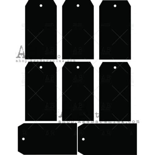 Etiquettes/Tags en carton épais (lot de 8) - 10x5cm - ID-254