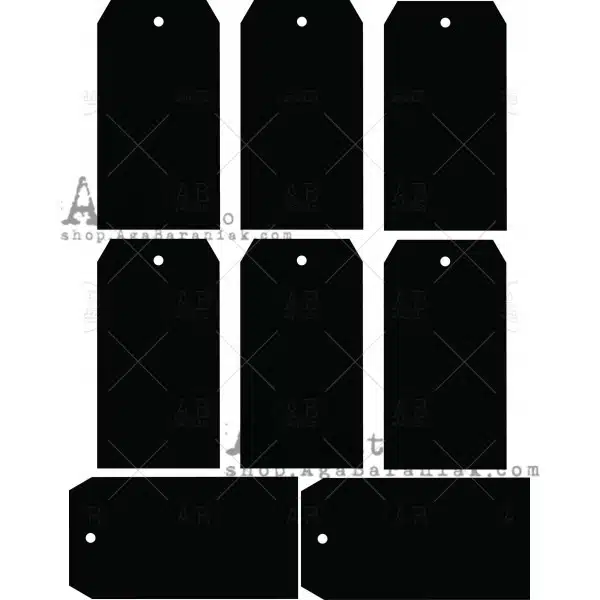 Etiquettes/Tags en carton épais (lot de 8) - 10x5cm - ID-254