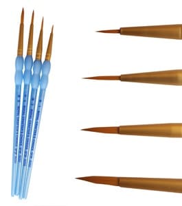 Ensemble de 4 Pinceaux R&L Crafter's Choice Raklon Rond Doré