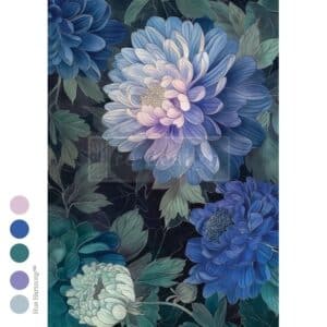 Moonlit Periwinkle – Papier Découpage Fibre A3 Redesign with Prima