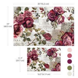 Crimson Elegance - Set Double Delight Papier Découpage Fibre Redesign with Prima