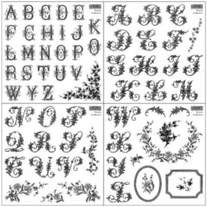 Dessins de Broderie – Mini Tampon IOD - 15x15cm (Coffret 4 planches)