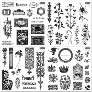 The Connoisseur's Library – Mini Tampon IOD - 15x15cm (Coffret 4 planches)